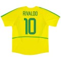 Brazil RIVALDO #10 Retro Jersey Home World Cup 2002