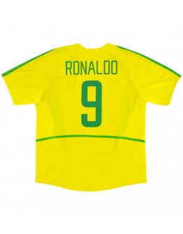 Ronaldo #9 Retro Brazil Home Jersey World Cup 2002