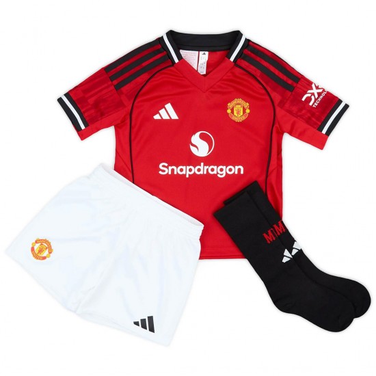 Kids Manchester United Home Jersey Full Kit 2025/26