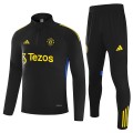 Manchester United 1/4 Zipper Sweat Kit(Top+Pants) Black 2025/26
