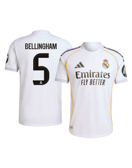 BELLINGHAM #5 Real Madrid Home Match Jersey Player Version 2025/26