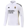 Kids Real Madrid 1/4 Zipper Sweat Kit(Top+Pants) White 2025/26