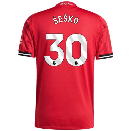 ŠEŠKO #30 Manchester United Home Match Jersey Player Version 2025/26