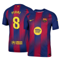 PEDRI #8 Barcelona Home Match Jersey Player Version 2025/26