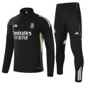 Real Madrid 1/4 Zipper Sweat Kit(Top+Pants) Black 2025/26