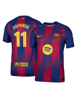 RAPHINHA #11 Barcelona Home Match Jersey Player Version 2025/26 - UCL