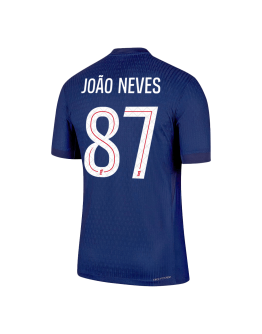 JOÃO NEVES #87 PSG Home Match Jersey Player Version 2025/26