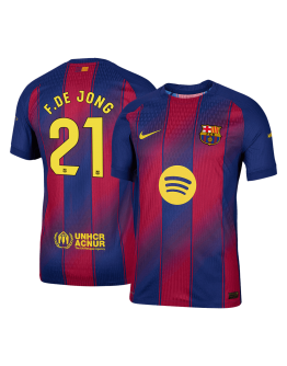 F.DE JONG #21 Barcelona Home Match Jersey Player Version 2025/26